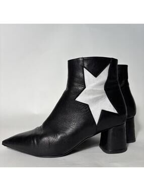 Amanda Gregory Italian leather star zip ankle bootie